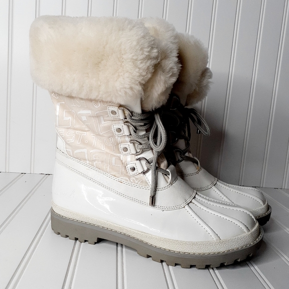 Coach Leonora Patent Leather Snow Boots